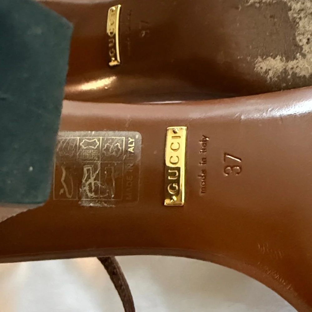 Gucci Brown Leather Horsebit Heeled Sandals - Picture 3 of 6